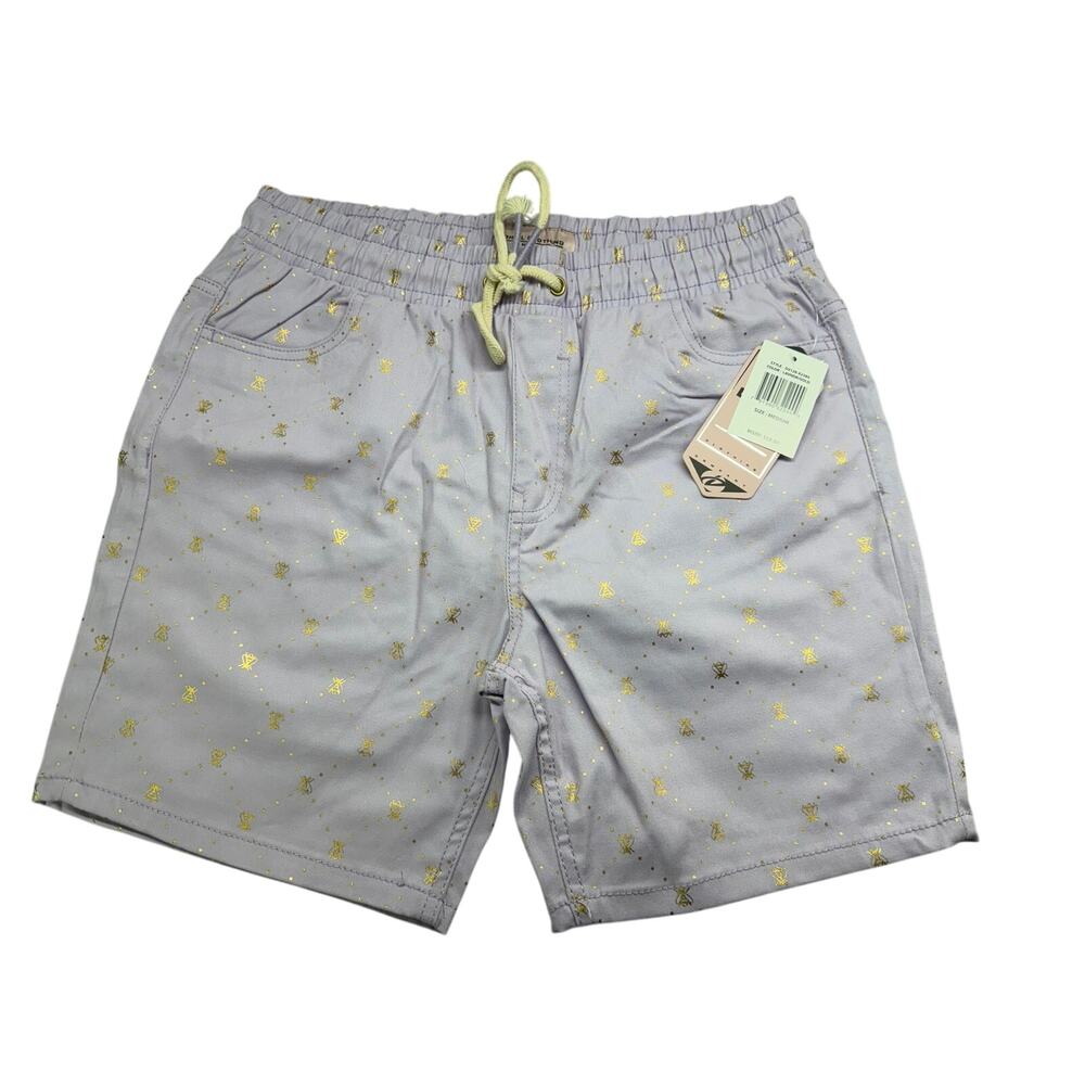 Board Shorts/ swimming trunks by The Drill Company Size M purple and gold NWT